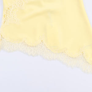 6 Colors <b>Spaghetti</b> <b>Strap</b> Back Hollow Out Lace Trim Silky Casual Fashion Summer Satin tank Top for Women - Product Image 5