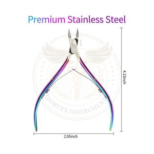 Coupe-cuticules professionnels avec pointe de 5 mm et ressort à double action, coupe-ongles incurvé en acier inoxydable pour les doigts - Product Image 4