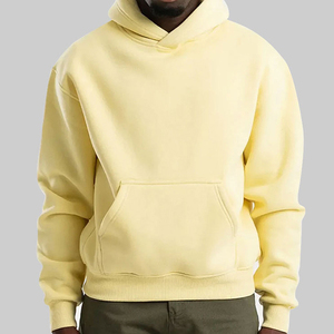 <b>Men's</b> Solid Color Hooded Sweatshirt Regular Fit Cotton French Terry Casual <b>Pullover</b> with Front Pocket Autumn Wear - Product Image 2