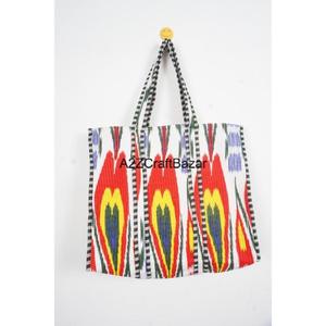 Bolso de Mano Acolchado de Algodón a Rayas, Personalizable y Hecho a Mano, para la Playa, para Mujer, Grande, Ecológico, Estilo Boho, para Compras - Product Image 1