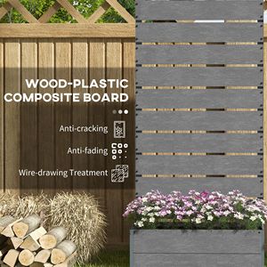 Gray 28.25\" X 15\" X 59\" Outdoor Trellis <b>Planter</b> for Climbing Plants Raised Garden Bed with Durable Plant <b>Box</b> for Garden - Product Image 5