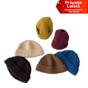 Wholesale Premium Rib Knit Classic Beanie Watch <b>Cap</b> Winter <b>Hat</b> OEM OEM Custom Heavy Ribbed Classic Beanie Vintage Fisherman - Product Image 1
