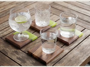 Sous-verres élégants en résine époxy marron noyer vert, forme carrée, parfaits pour les boissons, accessoire de table, meilleurs prix pour la maison - Product Image 6