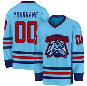 Jersey de Hockey sobre Hielo Transpirable con Estampado por Transferencia de Calor Personalizado, Cuello en V, Tirantes en T y Mangas Largas para Equipos Profesionales - Product Image 2
