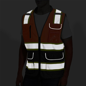 Multi Function Safety Vest With Silver Strips High Visibility Protective Clothing For Handling Warehouse <b>Logistics</b> - Product Image 6