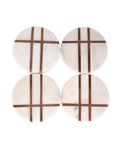 Posavasos Redondos Modernos de Cerámica con Líneas Doradas, Tapetes Antideslizantes para Decoración de Mesa - Product Image 2