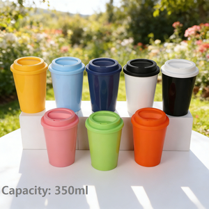 Gobelet à café unisexe écologique en PP de 350 ml avec couvercle à vis sans BPA, tasse de voyage minimaliste - Product Image 3