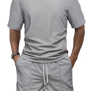 Custom Mens <b>Set</b> Manufacturer Cotton Cargo Shorts T Shirt 2 Piece Casual OEM Private Label Bulk - Product Image 2