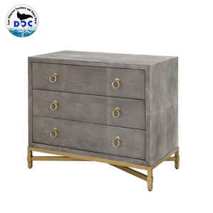 High Quality Modern Style Faux Shagreen Wooden 3-Drawer Nightstands for Bedroom Home Office Living Room Dining Multi-Room Use - Product Image 1
