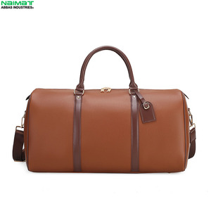 Sac de voyage en cuir PU marron grande capacité pour hommes et femmes, utilisation en extérieur toutes saisons, imperméable - Product Image 1