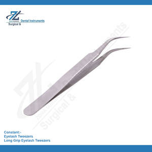 Pince à épiler professionnelle pour extensions de cils ZOHA SURGICO, en acier inoxydable, logo personnalisé, pince à épiler pour cils à long manche, pince à épiler de précision - Product Image 2