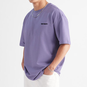 Camisetas Extra Grandes de Hombros Caídos, Fabricadas en Fábrica con Material 100% Algodón, Diseño de Logotipo Personalizado, Camisetas para Hombre - Product Image 3