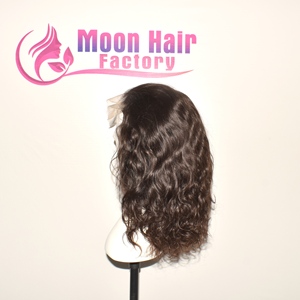 Peluca de Cabello Humano Indio Remy Natural Negro Premium con Ondas Corporales, Doble Trama a Máquina, Rizado S Elástico, Sin Químicos, Apta para Todos los Colores - Product Image 5