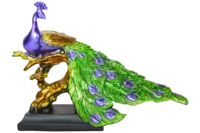 Ensemble de figurines de paons en résine faites à la main EOB International, 4 sculptures d'animaux traditionnels pour la décoration de table à la maison, cadeau de pendaison de crémaillère