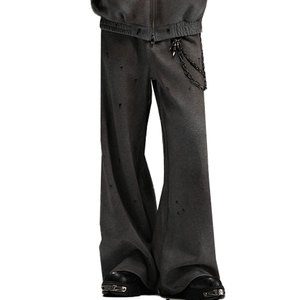Sun Faded Distressed <b>Flare</b> <b>Sweatpants</b> Men’s Vintage Streetwear Jogger Pants <b>Wholesale</b> Washed <b>Flare</b> Sweat Pants Sun - Product Image 1