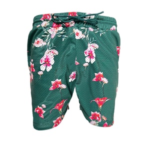 Custom Side Pockets Florals Design Casual Breathable Quick Dry Vacation Beach Polyester Unisex <b>Mesh</b> <b>Shorts</b> - Product Image 4