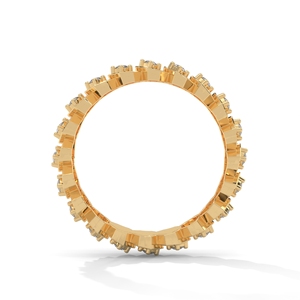 Gold Color Zircon <b>Ring</b> Honeycomb Band Claw <b>Set</b> Statement Jewelry for Party Wedding Gift - Product Image 3