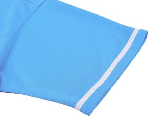 Maillot de baseball bleu marine à col en V et manches courtes avec bordure orange et jaune, en polyester à séchage rapide, chemise sportive décontractée XL - Product Image 5