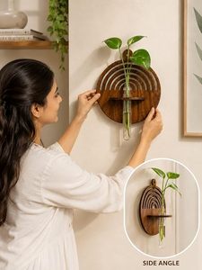 Soporte de Pared Moderno Hecho a Mano para Macetas de Bambú, Decoración para Plantas de Interior - Regalo - Product Image 1