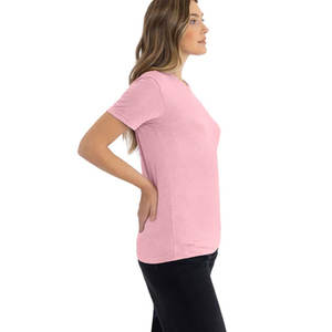 T-shirt CVC 6210 coloré, léger, basique, col rond, de luxe, rose clair, en jersey de coton, coupe classique, pour femme - Product Image 3