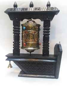 Nueva llegada - Rueda de oración colgante de pared con 108 mantras budistas en su interior - Product Image 3