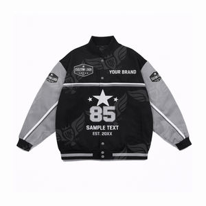 Blouson de course OEM personnalisé pour hommes, blouson bomber de sport automobile brodé, uniforme de style équipe de course vintage, vente en gros, fabricant - Product Image 4