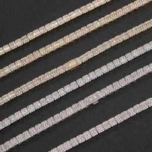 Colliers de luxe pour femmes en or plaqué or rose, blanc et jaune, avec diamants de laboratoire taille baguette, certifiés IGI - Product Image 5