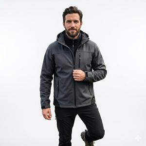 เสื้อแจ็คเก็ตซอฟต์เชลล์ผู้ชายแบบขายส่ง เสื้อแจ็คเก็ตซอฟต์เชลล์แบบยุทธวิธี เสื้อแจ็คเก็ตซอฟต์เชลล์ฤดูหนาวแบบมาตรฐานที่สามารถปรับแต่งได้ เสื้อแจ็คเก็ตซอฟต์เชลล์แบบเรียบ - Product Image 3