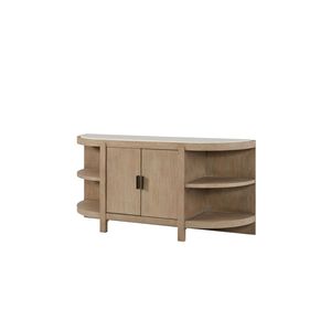 Curved 2-Door <b>Console</b> <b>Table</b> with <b>Marble</b> <b>Top</b> Elegant Design for Home Decor - Product Image 3