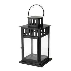 Lanterne rectangulaire en métal noir poli, fabriquée à la main, écologique, durable, porte-bougie en fer pour l'extérieur, pour le jardin, Noël - Product Image 3