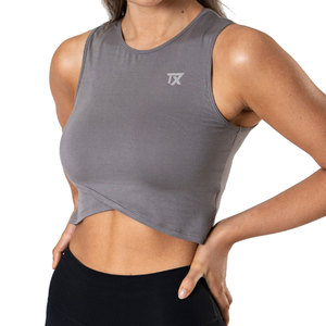 Top Corto para Mujer, Informal, Transpirable, de Secado Rápido, Hecho en Fábrica, de la Mejor Calidad, Cuello Redondo, Spandex/Poliéster, para Todas las Temporadas - Product Image 1