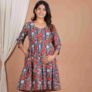 Nuevo Vestido de Maternidad de Algodón 2026 con Acceso para Lactancia sin Cremallera, Túnica Larga Tipo Kimono para Mujer, Bata de Lactancia Floral de Algodón - Product Image 1