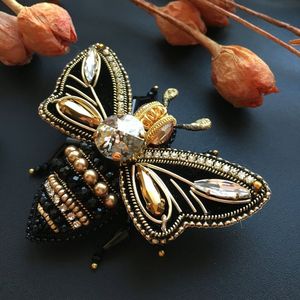 Unique Designer Embroidery Beaded Brooch Featuring Intricate Handcrafted Needlework and Beads Handmade Embroidery Beaded Brooch - Product Image 5