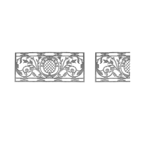 Section de balustrade classique en aluminium laurier, insert de fin de clôture circulaire en fonte, balustre de luxe pour villa avec éclairage latéral en forme de feuillage - Product Image 3