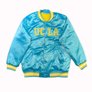 Veste unisexe en satin personnalisée la plus populaire, col montant fin, logo frontal, style streetwear, satin uni de haute qualité à vendre - Product Image 5