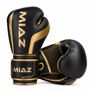 Guantes de Boxeo MIAZ de Cuero Ligeros para Entrenamiento, con Cierre, Transpirables, Unisex para Adultos, Gris Blanco, Más Vendidos, OEM - Product Image 6