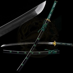 Cuchillo de Acero al Carbono de Grado Industrial con Hoja de Punta Caída, Mango Verde y Funda Negra, Personalizable OEM, Hoja Individual Incluida - Product Image 1