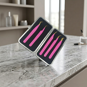 Juego de Pinzas Profesionales para Pestañas para Aplicación de Extensiones Clásicas y de Mega Volumen - Product Image 1