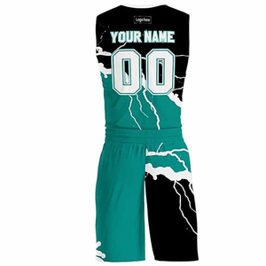 Tenue de basket-ball personnalisée avec logo, vêtements d'équipe, 100% polyester, maille légère, respirante, séchage rapide, ensemble de shorts et maillot imprimés sur mesure - Product Image 3