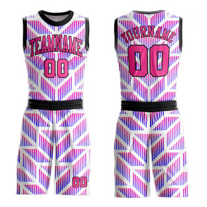 Custom Sublimated Basketball Jersey Set Geometric Print Sleeveless Tank Top With Matching Shorts Breathable <b>Polyester</b> Unisex - Product Image 4