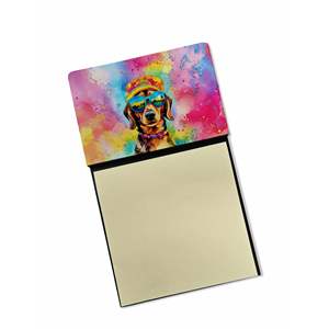 New Dachshund Hippie Dawg Self-Sticky Note <b>Pads</b> Dispenser Refillable Memo <b>Pads</b> Blank <b>Desk</b> Accessories-Card & Note Holder - Product Image 1