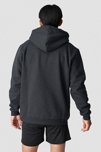 Sweat-shirt à capuche gris foncé pour homme, coupe classique, couleur unie, pull décontracté, 100% coton, tissu polaire respirant, anti-plis - Product Image 3