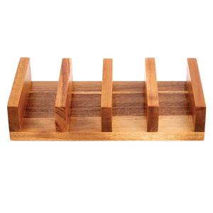 Support à tacos moderne en bois avec bol à sauce, plateau de service, support à tacos fait main pour cuisine, restaurant, barbecue, pique-nique, fête - Product Image 6