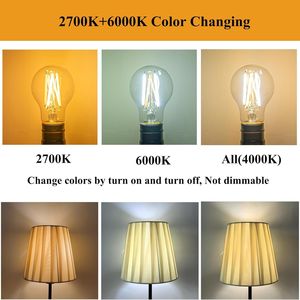 3 Color Temperature LED <b>Bulb</b> <b>E26</b> Medium Base 60W Equivalent 2700K Warm White 6000K Daylight 3CCT Color Changing Light <b>Bulb</b> - Product Image 6