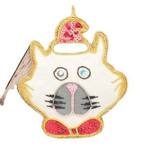 Accesorios para Soporte de Árbol de Navidad de Calidad Premium con Bordado Zari, Forma Personalizada, Piedra Blanca, Estándar Internacional - Product Image 1