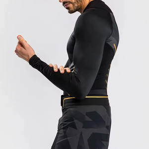 Rashguard personnalisé de haute qualité pour hommes - Spandex/Polyester, vêtements de compression, séchage rapide, antibactérien, manches longues, BJJ/MMA - Product Image 6