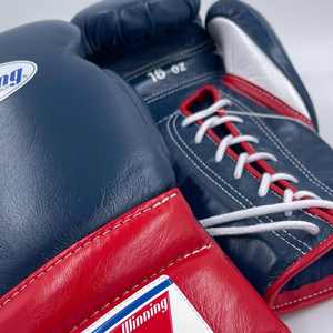 Gants de boxe Winning de haute qualité, professionnels, en cuir de vachette véritable, à lacets, pour le kickboxing et le sparring. - Product Image 5