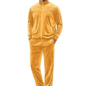 Customized Men's Terry Winter Sporty <b>Tracksuit</b> Side Stripe Jacket Pants Set <b>Velour</b> Sweatsuit Gym - Product Image 6