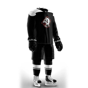 Uniforme de hockey sur glace personnalisé avec logo imprimé, respirant, séchage rapide, 100% polyester, équipement de hockey pour hommes adultes - Product Image 5