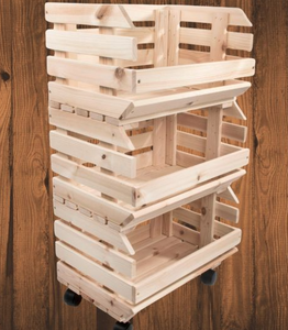 Contenedores de Almacenamiento de Vegetales de Madera con Rejillas (Apilables) - Product Image 1